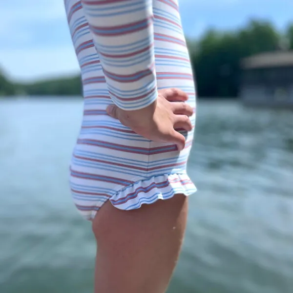 Minnow Girls Vintage Stripe Rashguard One Piece