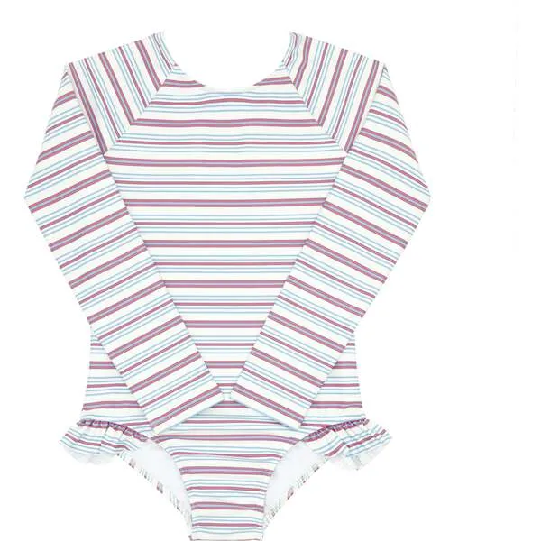 Minnow Girls Vintage Stripe Rashguard One Piece