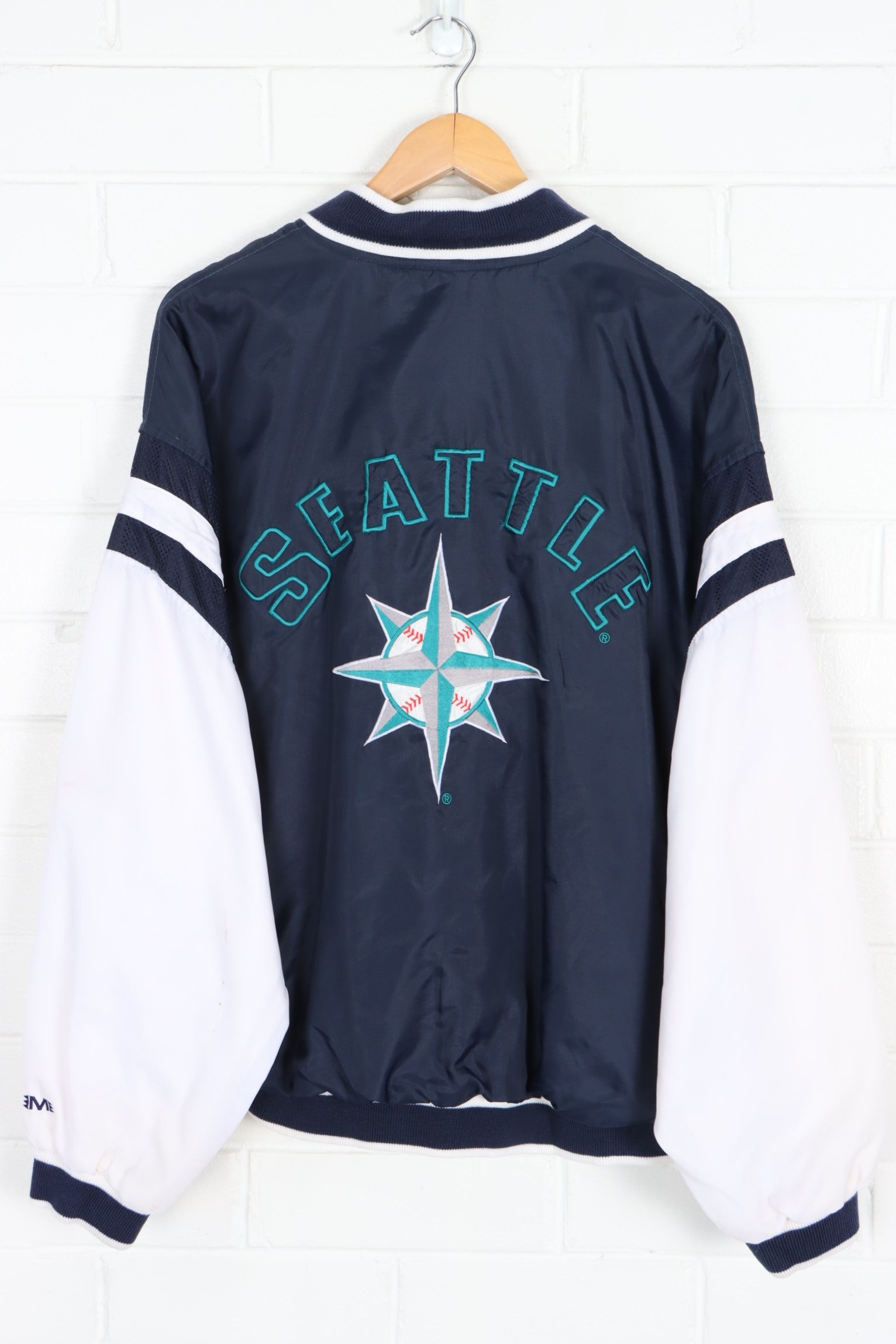 MLB Seattle Mariners Large Embroidered Logo Windbreaker Jacket (XL)