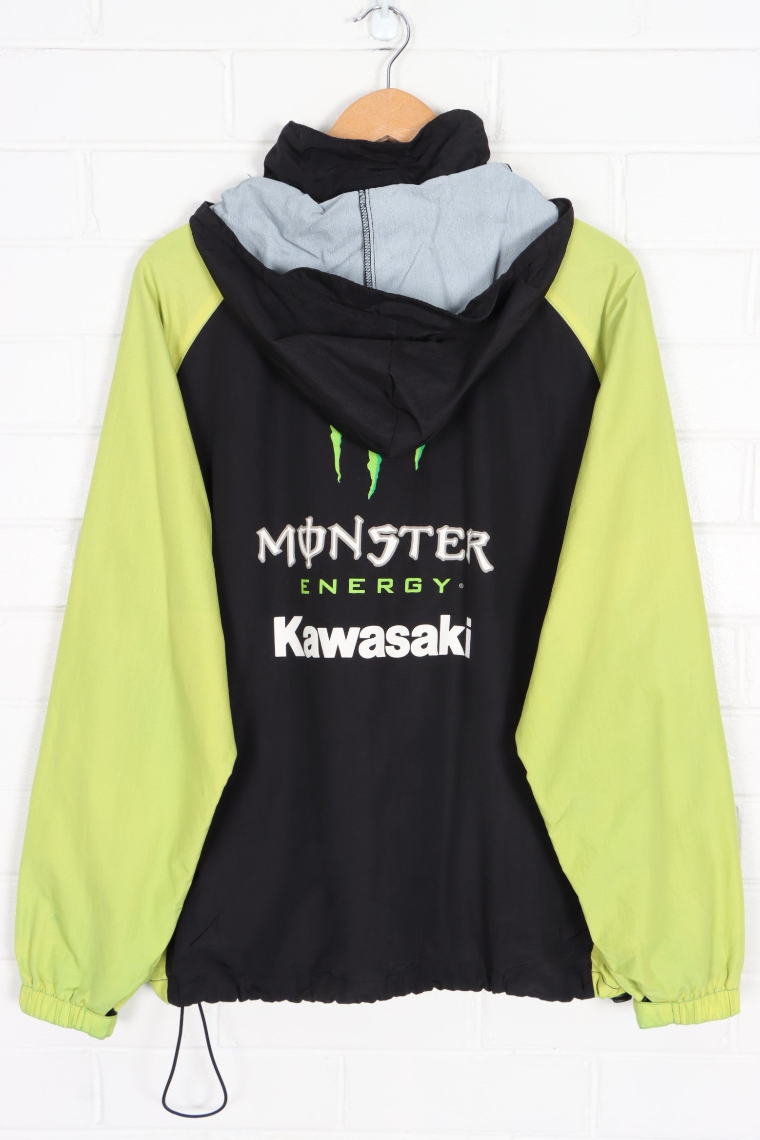 Monster Energy KAWASAKI Windbreaker Jacket with Retractable Hood (L)