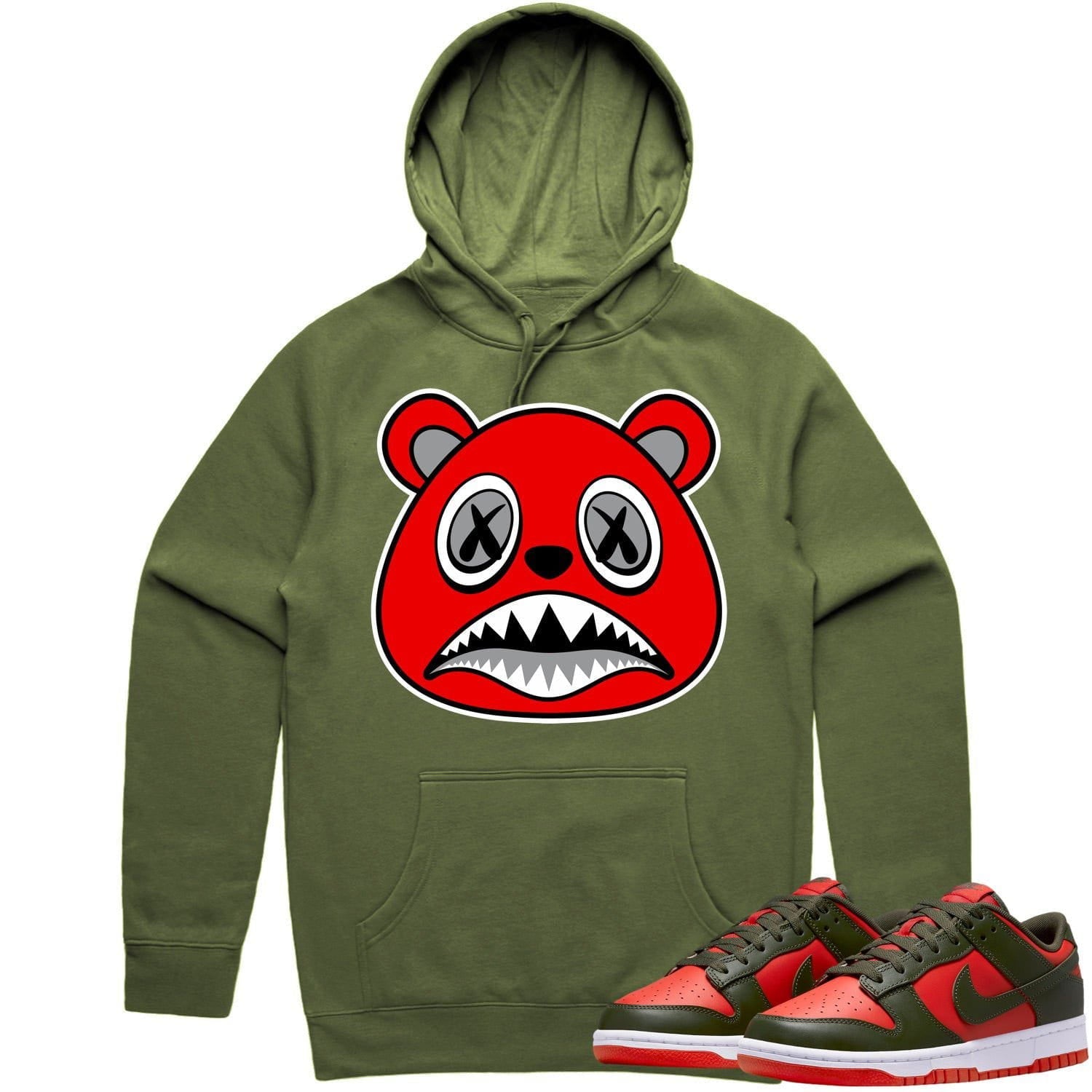 Mystic Red Dunks Hoodie to Match - ANGRY BAWS BEAR