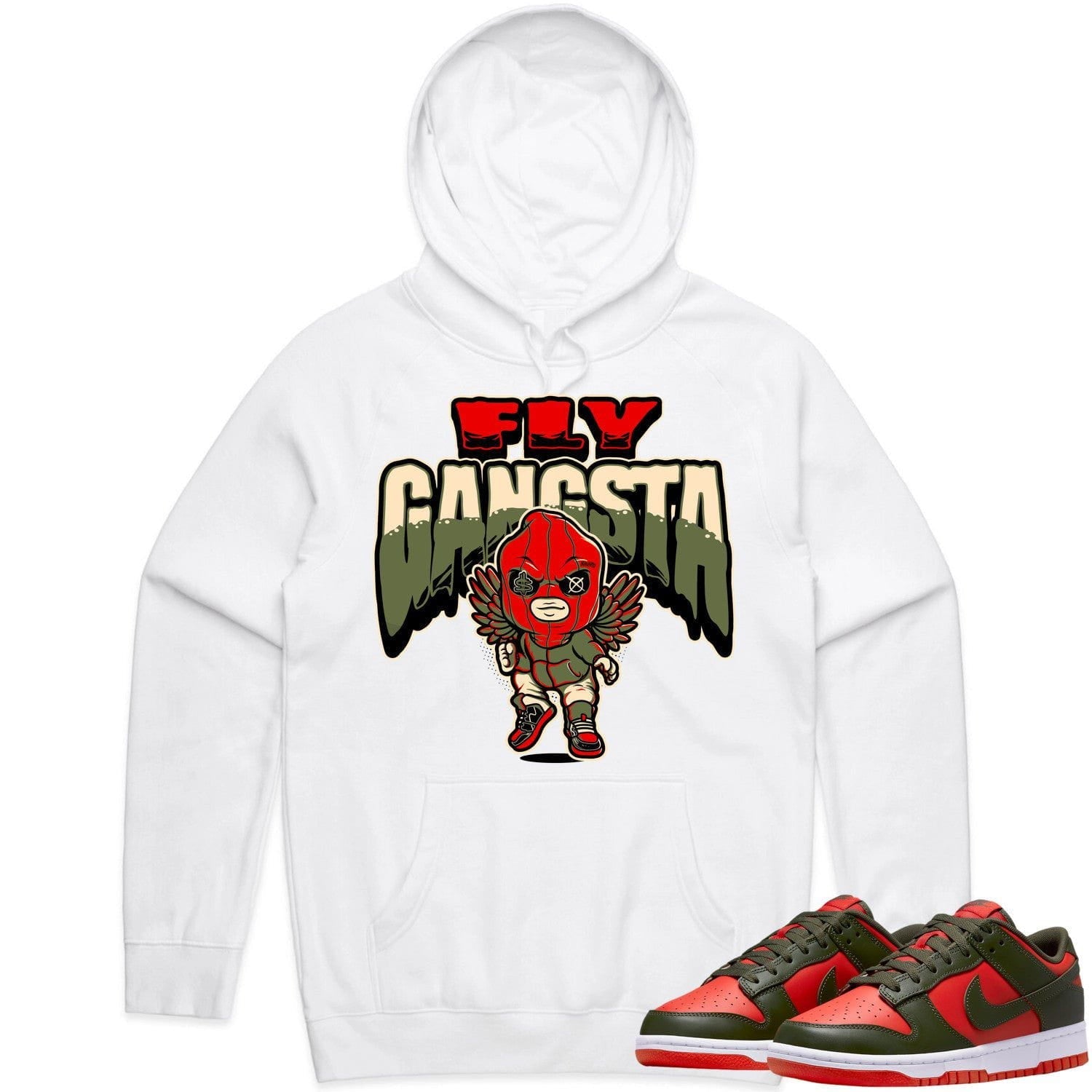 Mystic Red Dunks Hoodie to Match - OLIVE FLY GANGSTA