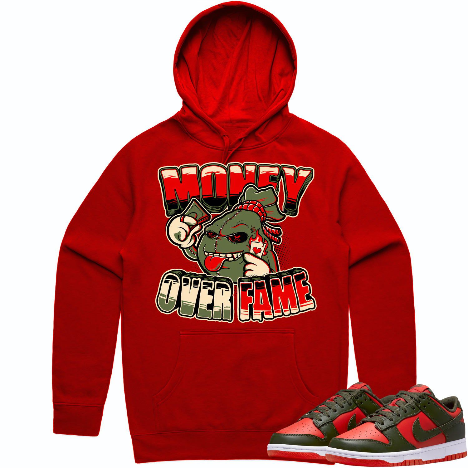 Mystic Red Dunks Hoodie to Match - OLIVE MOF