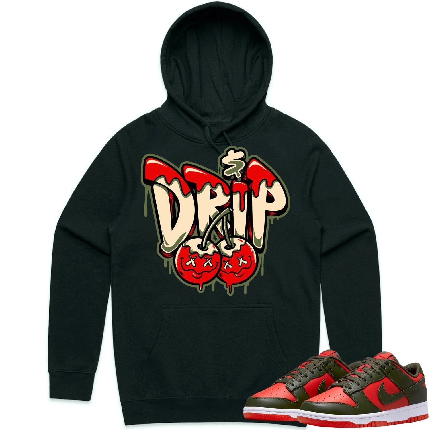 Mystic Red Dunks Hoodie to Match - OLIVE MONEY DRIP