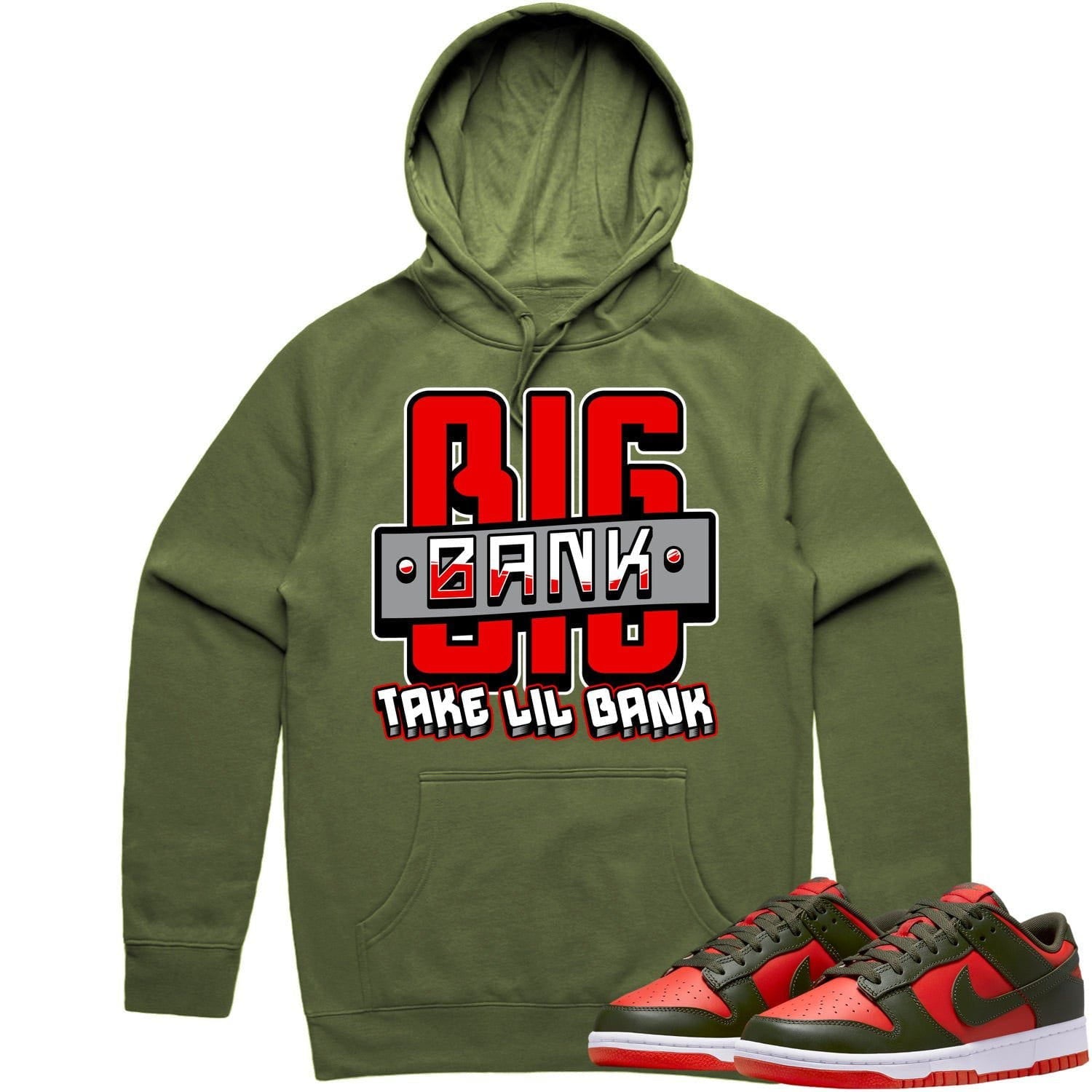 Mystic Red Dunks Hoodie to Match - RED BIG BANK