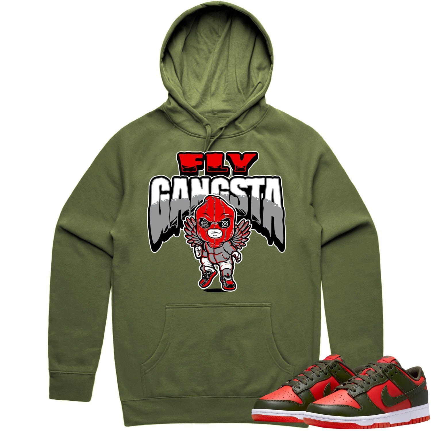 Mystic Red Dunks Hoodie to Match - RED FLY GANGSTA