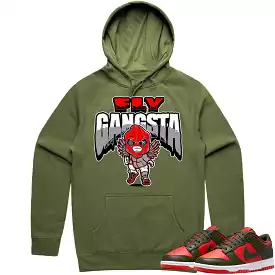 Mystic Red Dunks Hoodie to Match - RED FLY GANGSTA