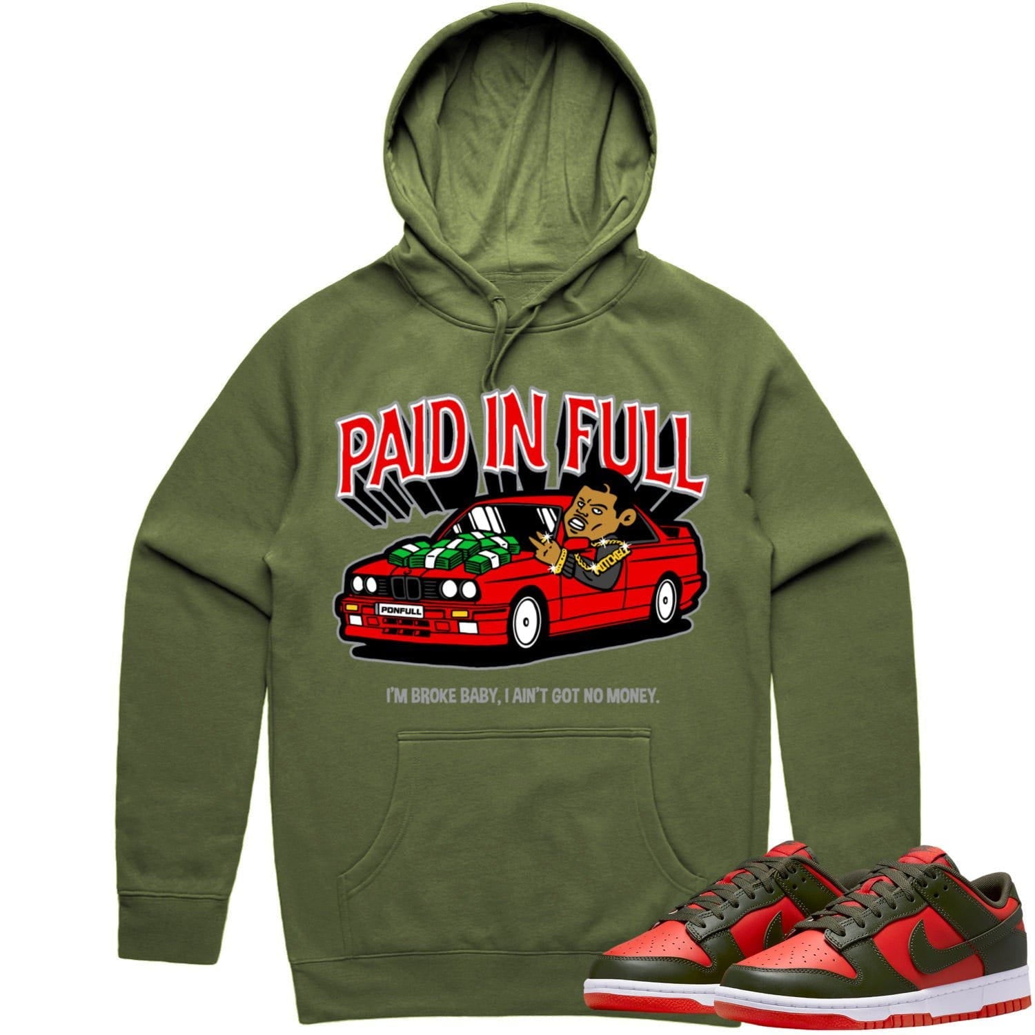 Mystic Red Dunks Hoodie to Match - RED PAID