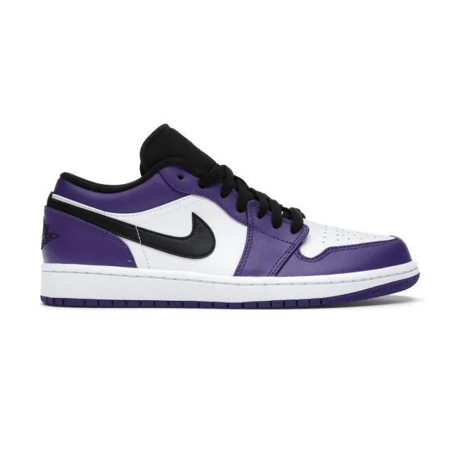 Nike air jordan 1 low (court purple/ white/ black) men us 8-