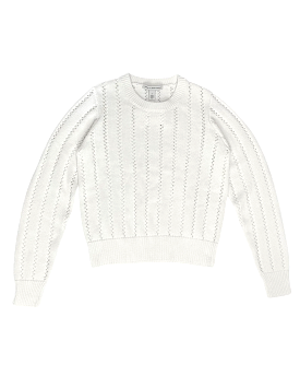 Pointelle Crewneck Sweater (Bleach White)