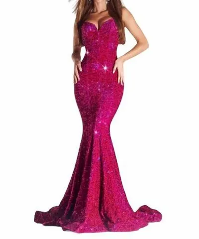 PORTIA & SCARLETT Mermaid Prom Dress In Magenta