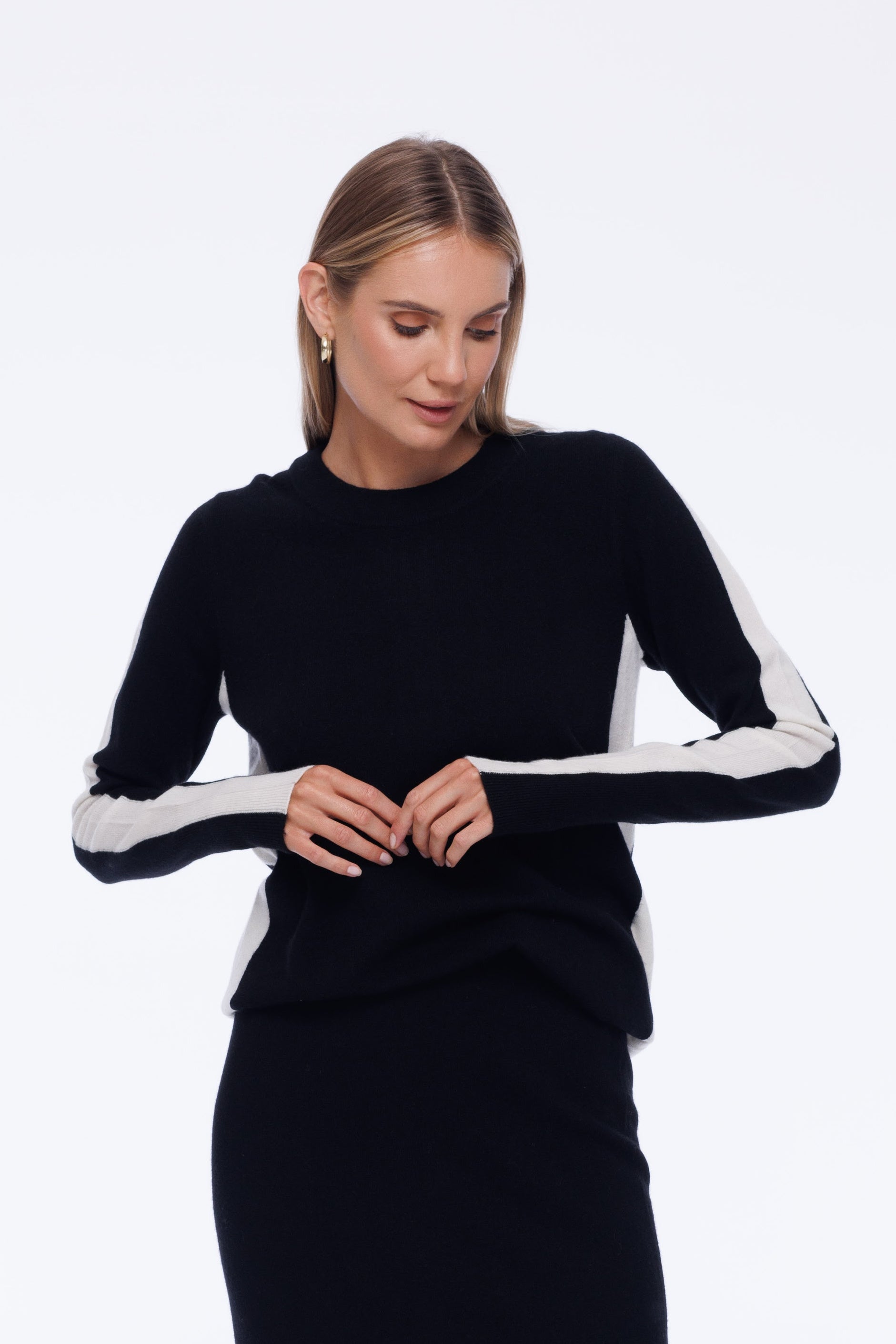 PRE-ORDER Mesmerise Sweater - Black/White Stripe