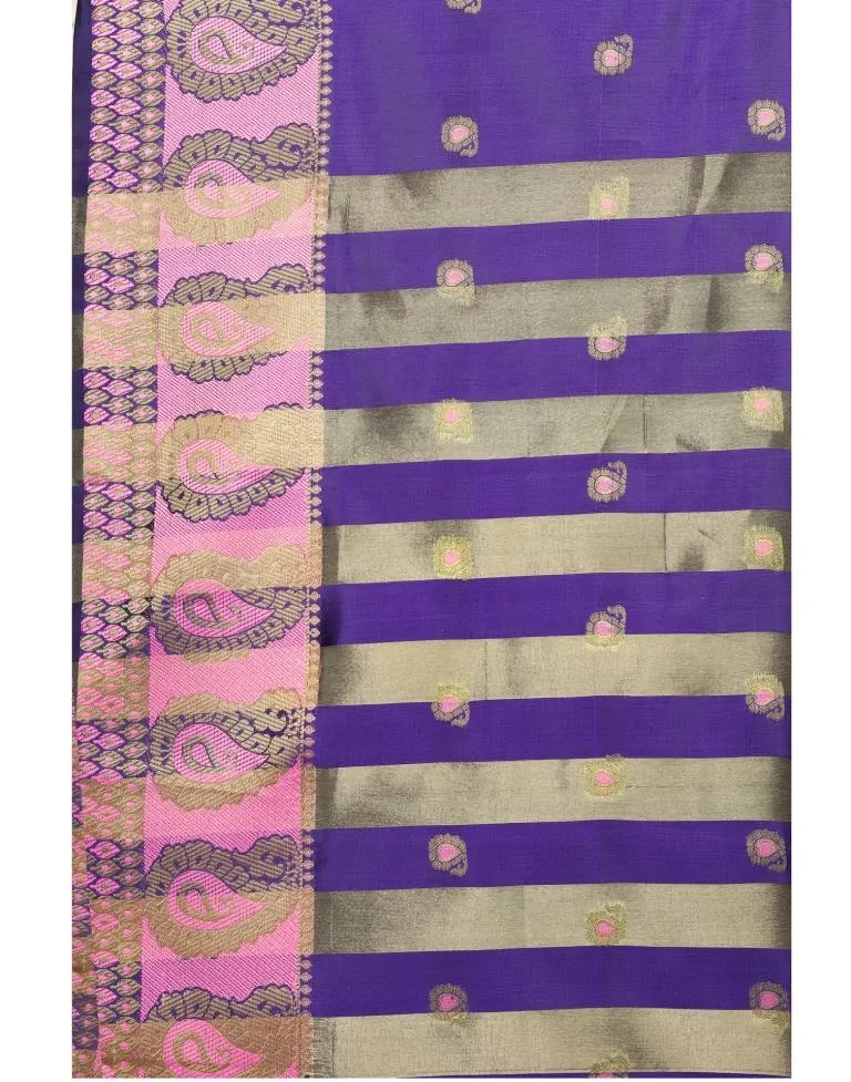 Purple Coloured Poly Silk Jacquard Partywear saree