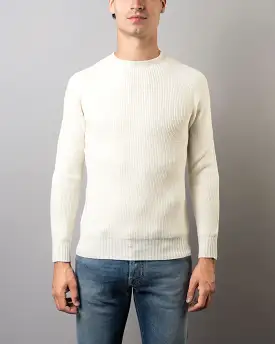 Rain Wool Ribbed Crewneck Sweater