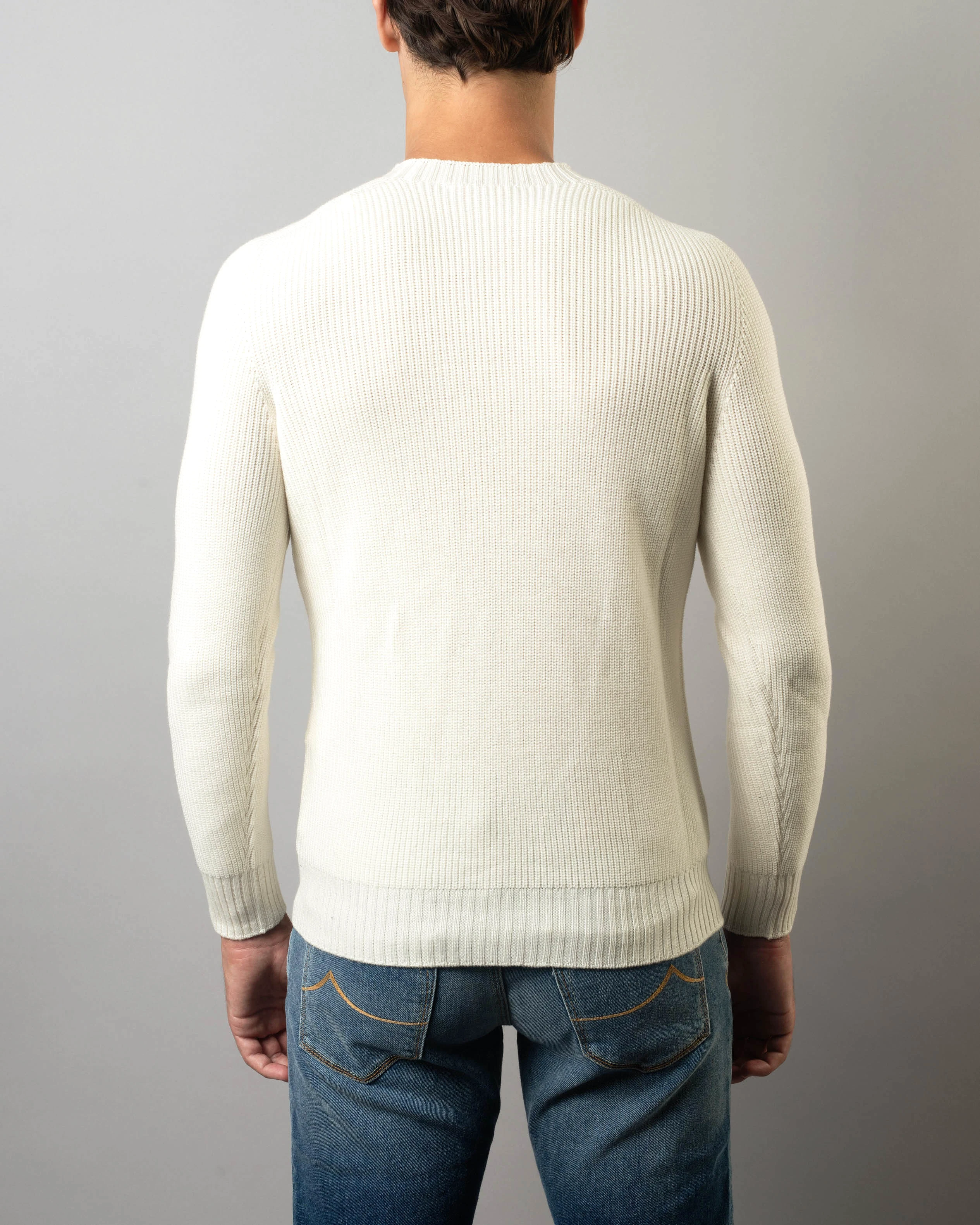 Rain Wool Ribbed Crewneck Sweater