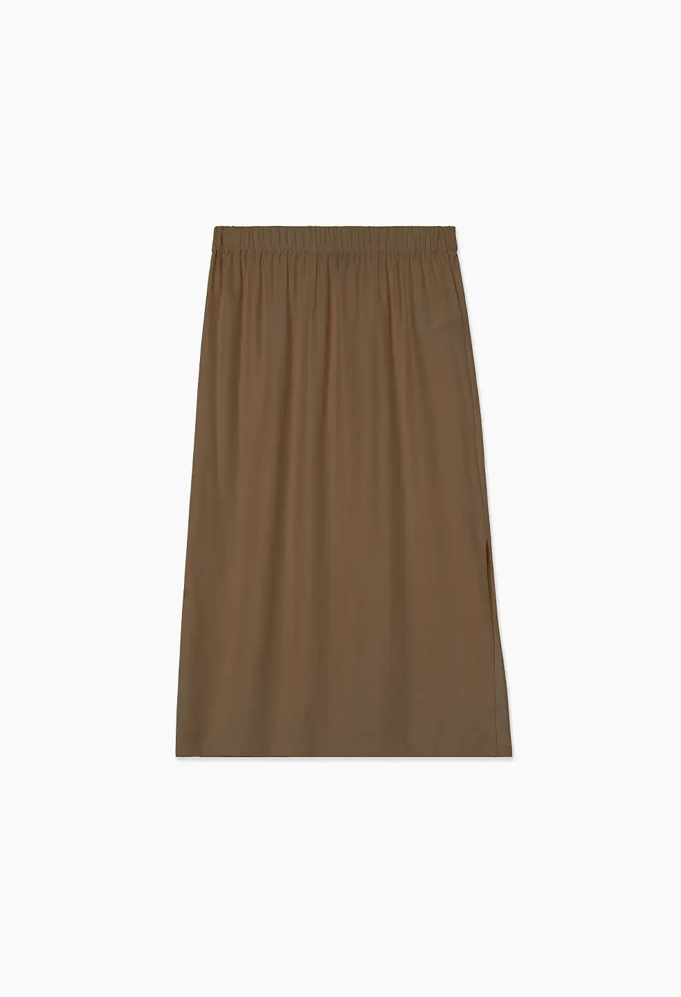 Silk Midi Slip Skirt / Chocolate