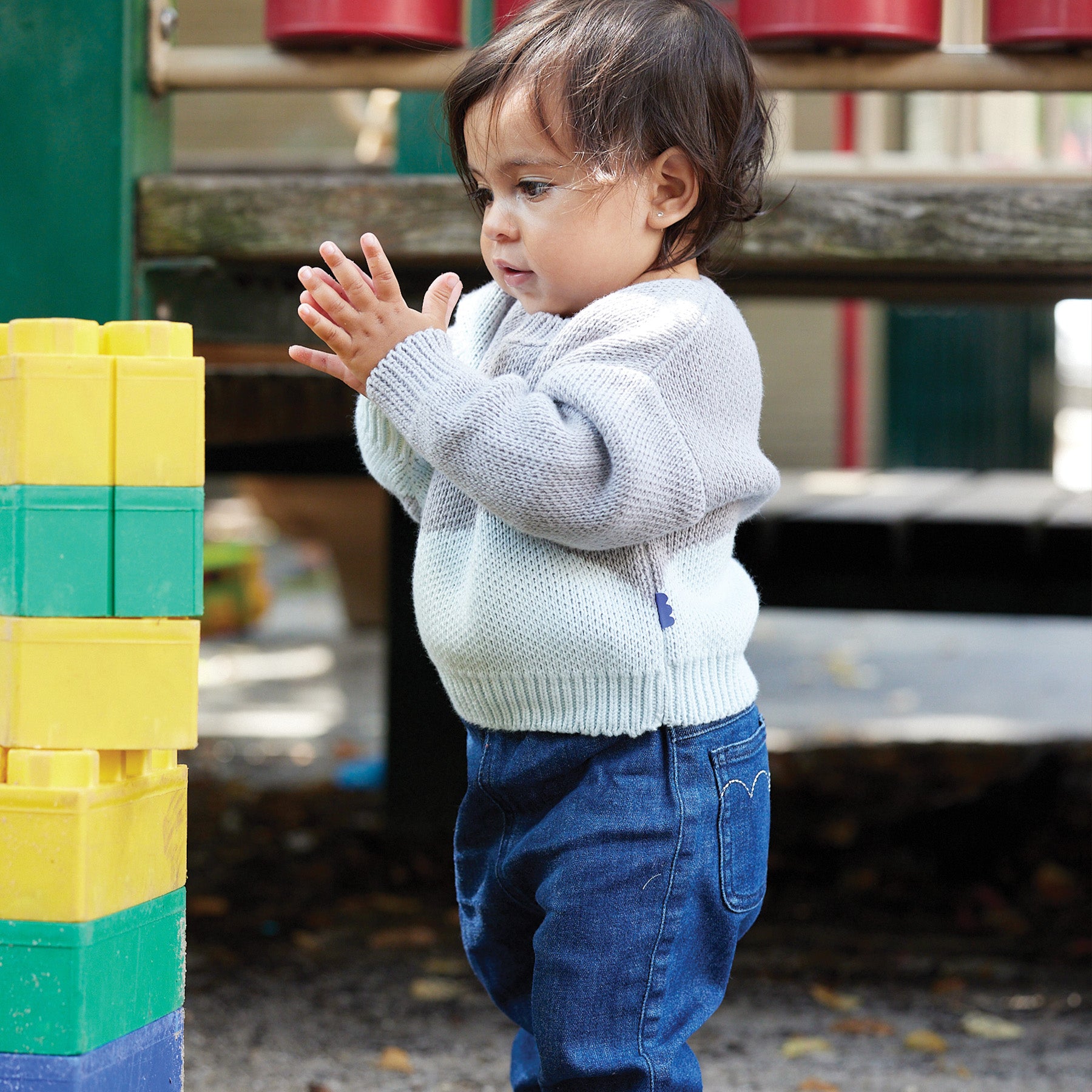 Silver Cloud Baby Sweater