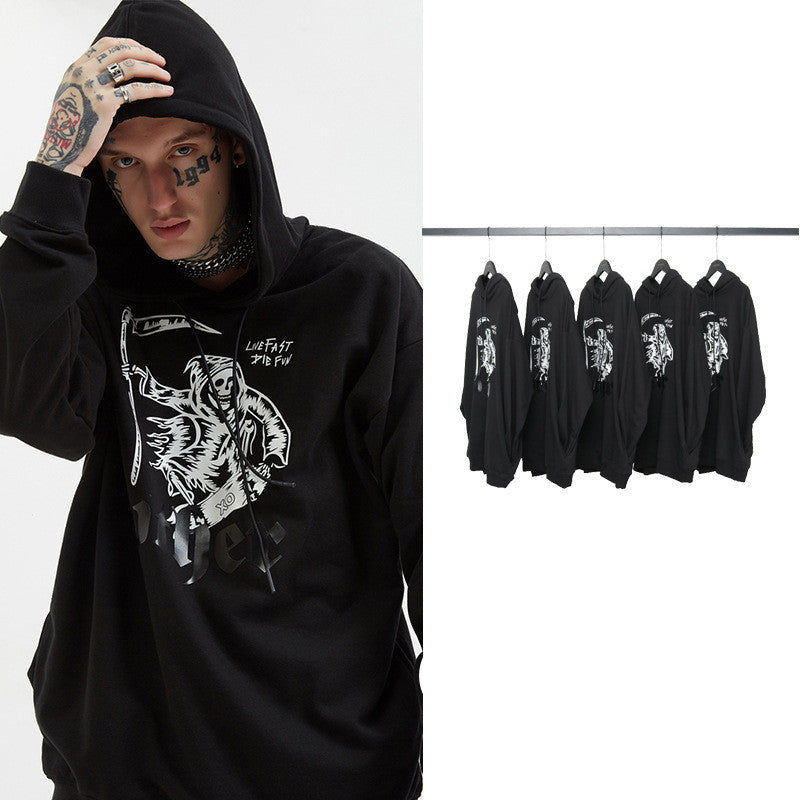 Skull print hoodie