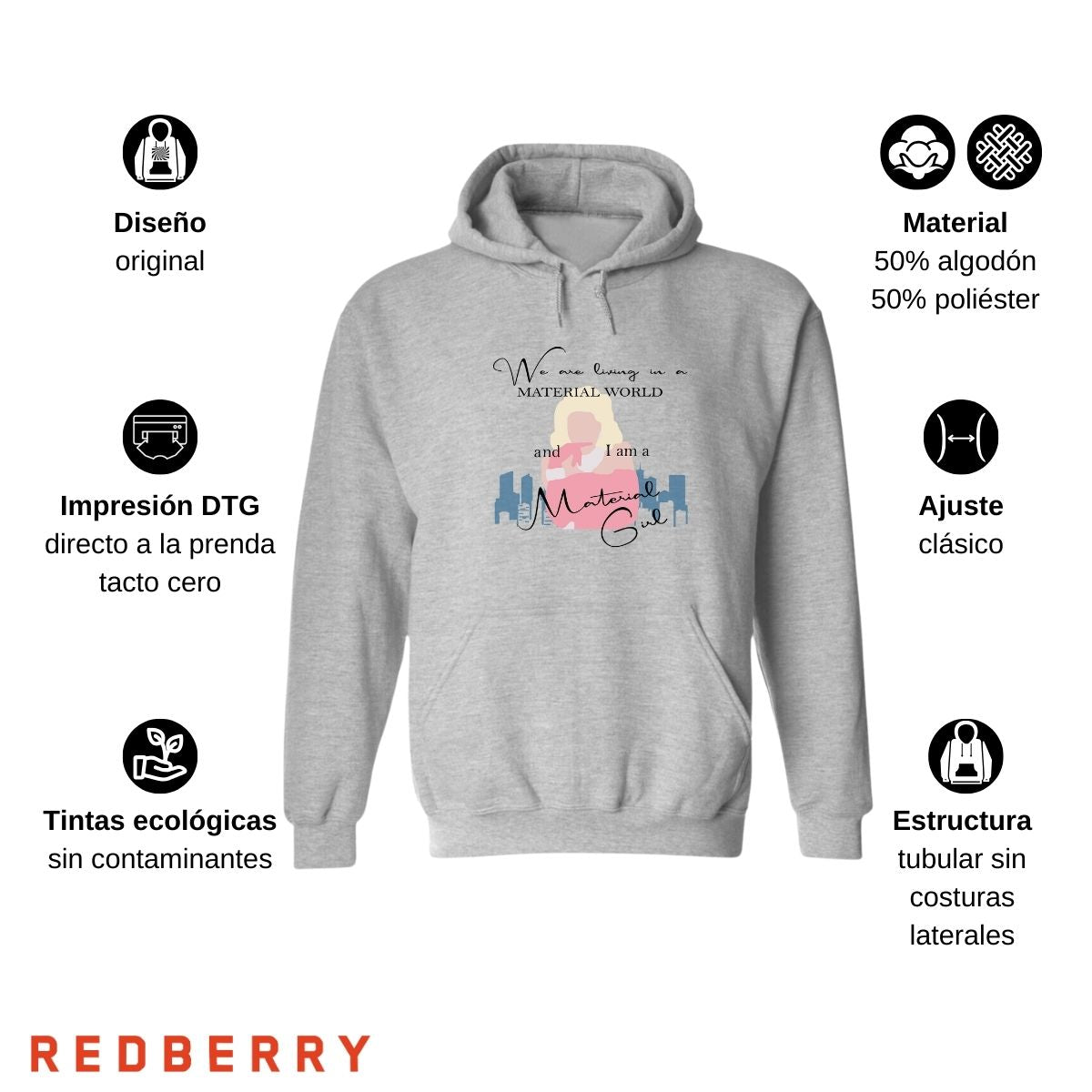 Sudadera para Mujer Hoodie Material girl