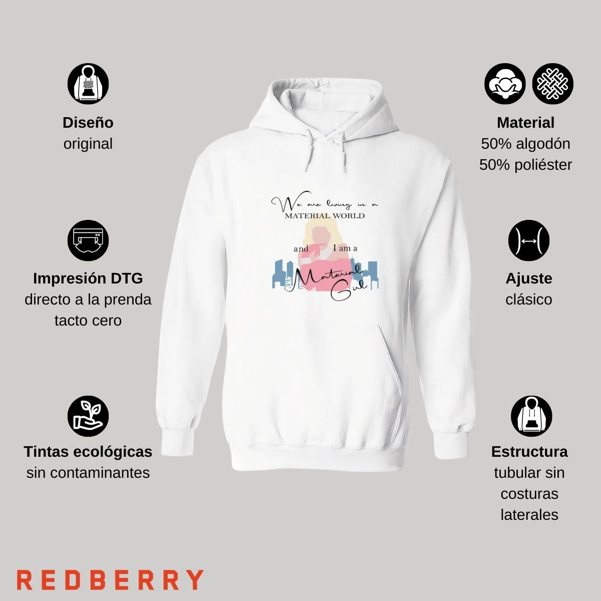 Sudadera para Mujer Hoodie Material girl