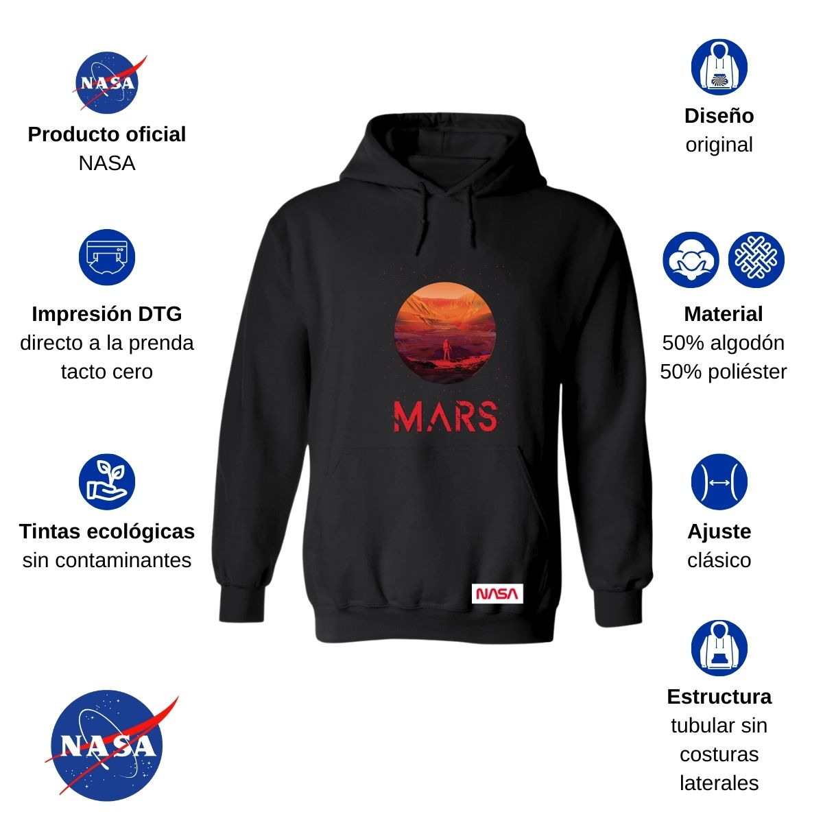 Sudadera para Mujer Hoodie Nasa Mars