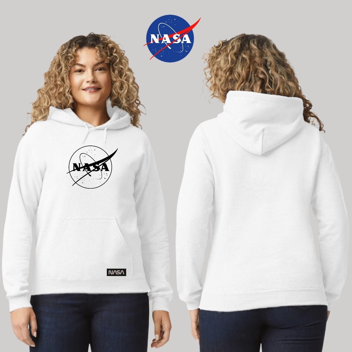 Sudadera para Mujer Hoodie Nasa Monocromático