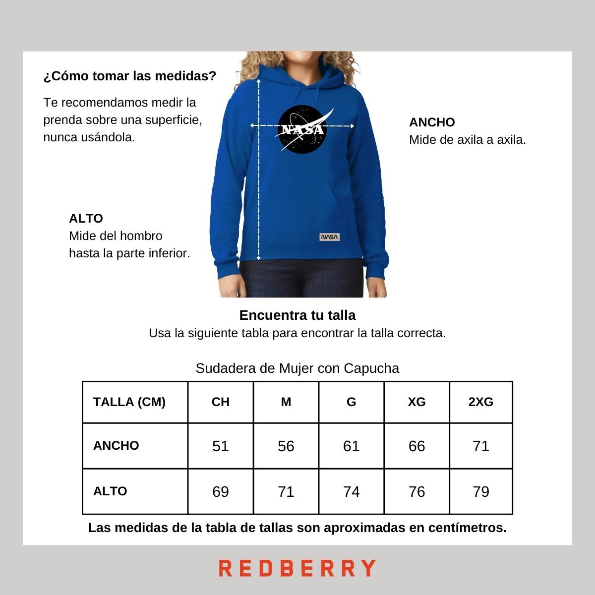 Sudadera para Mujer Hoodie Nasa Monocromático