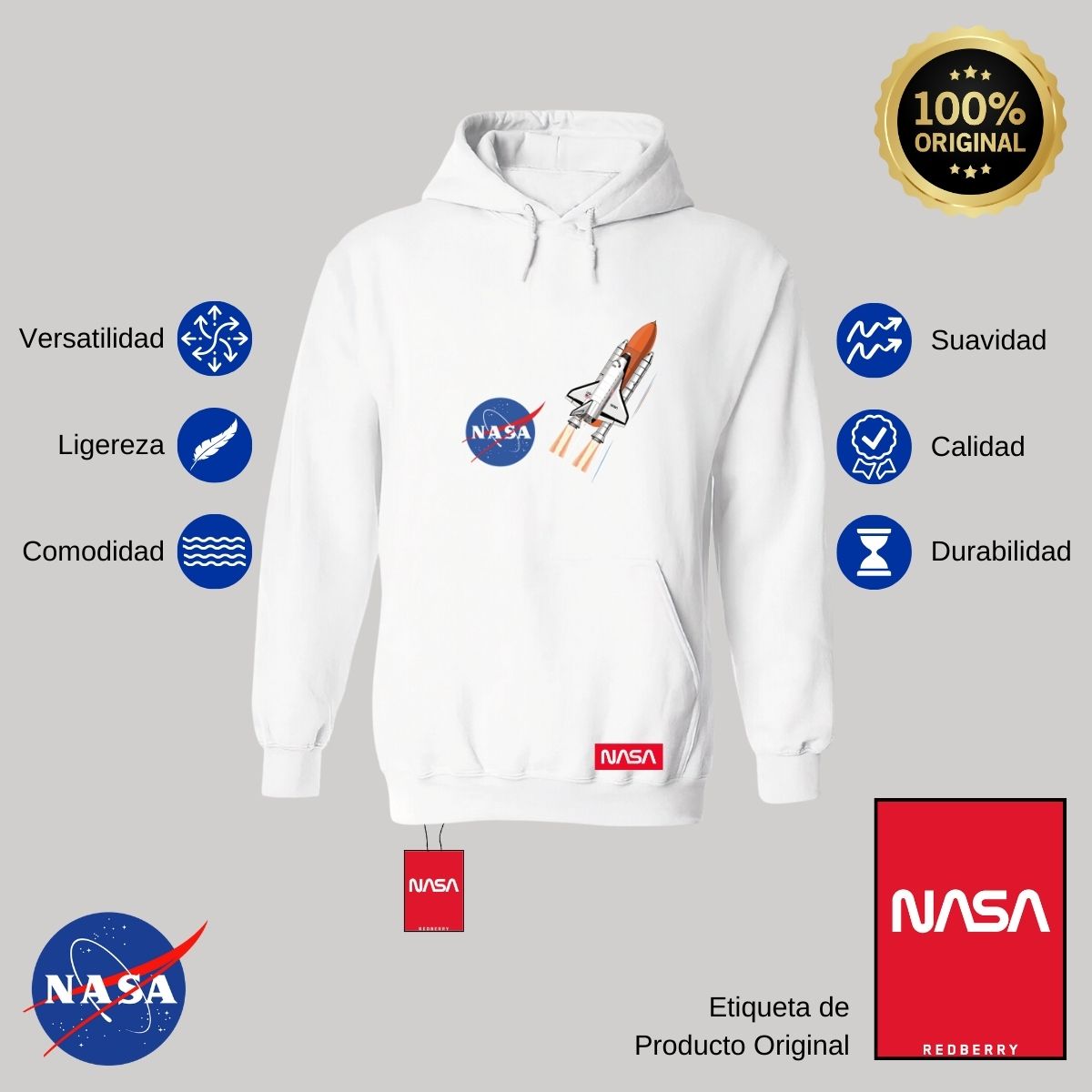 Sudadera para Mujer Hoodie Nasa Transbordador