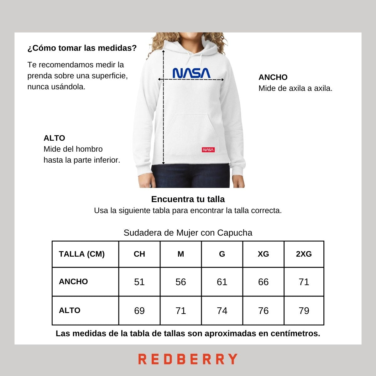 Sudadera para Mujer Hoodie Nasa Worm Blue