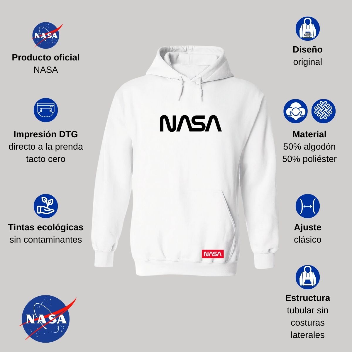 Sudadera para Mujer Hoodie Nasa Worm Mono