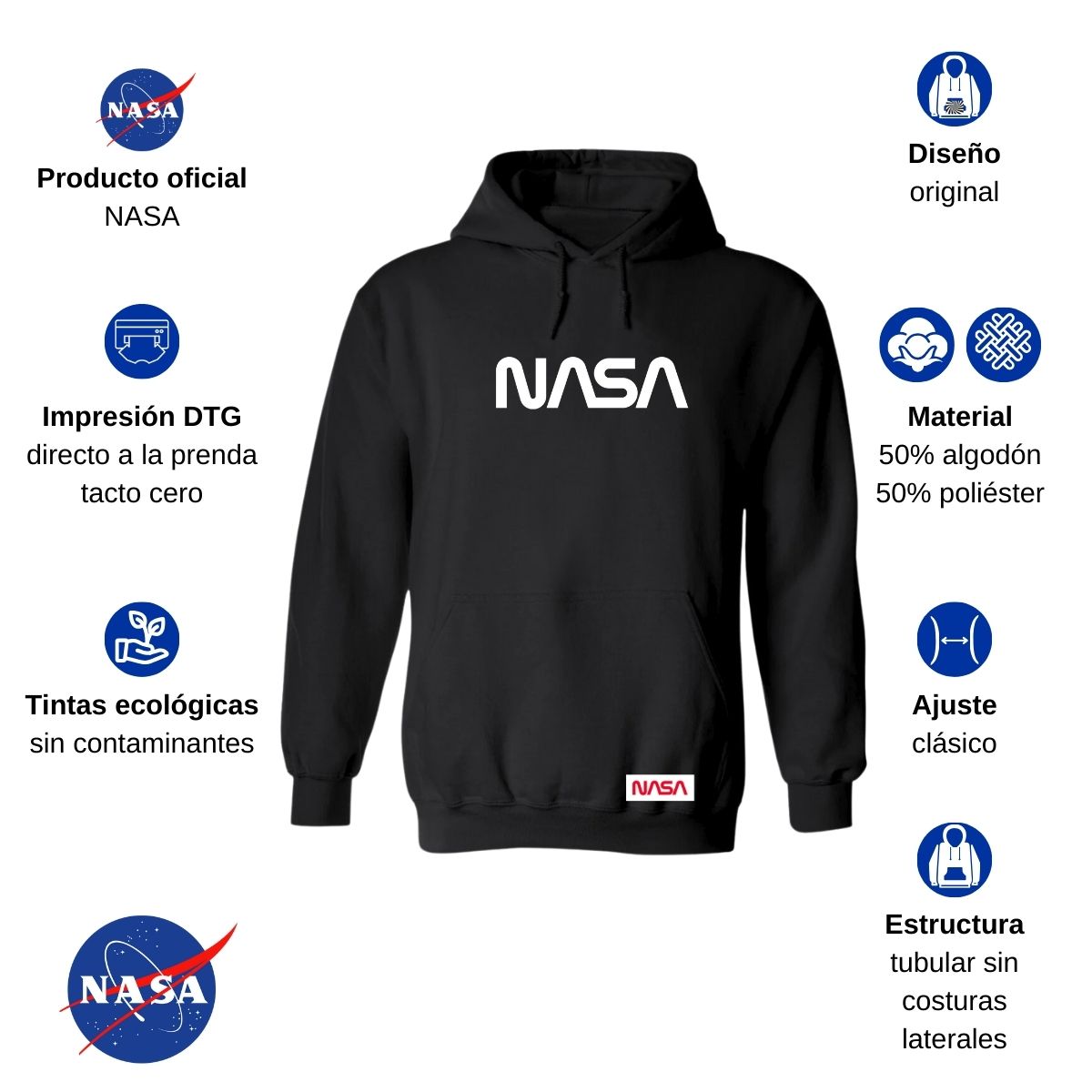 Sudadera para Mujer Hoodie Nasa Worm Mono