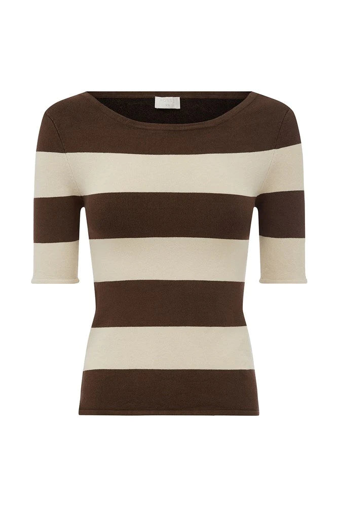 Theo Top - Chocolate Cream Stripe