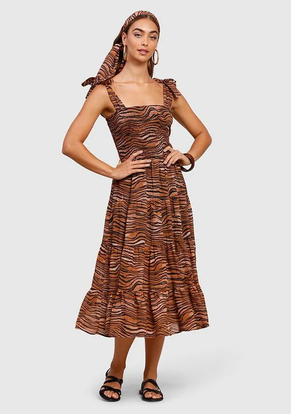 Tigress Strap Midi Dress