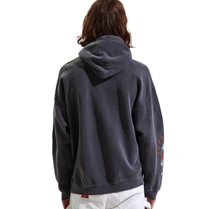 U-Neck Printed Hoodie