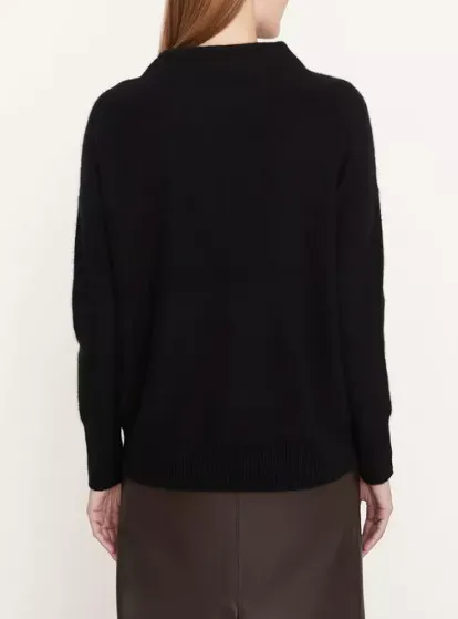 VINCE BOILED FUNNEL NECK PULLOVER