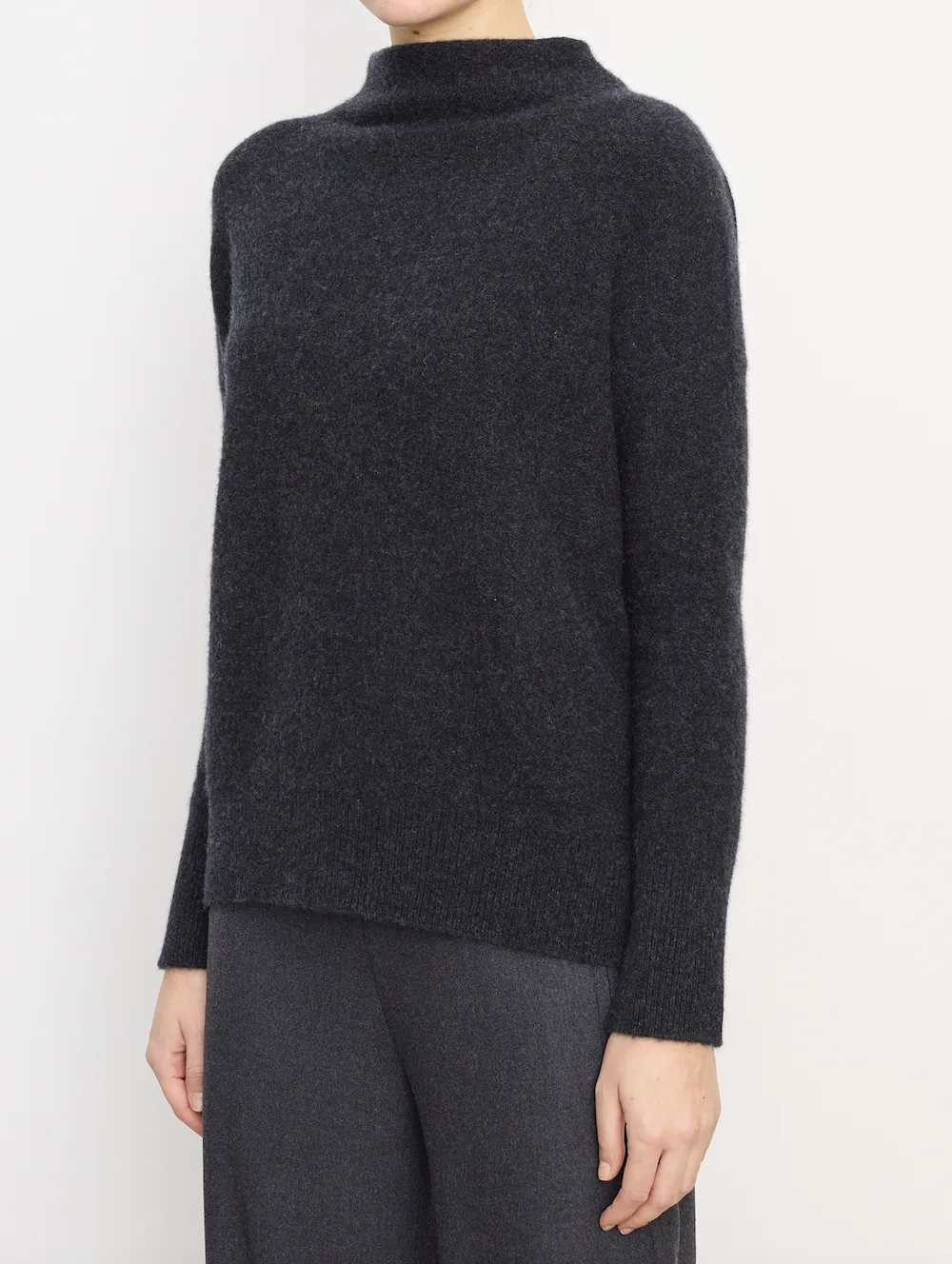 VINCE BOILED FUNNEL NECK PULLOVER