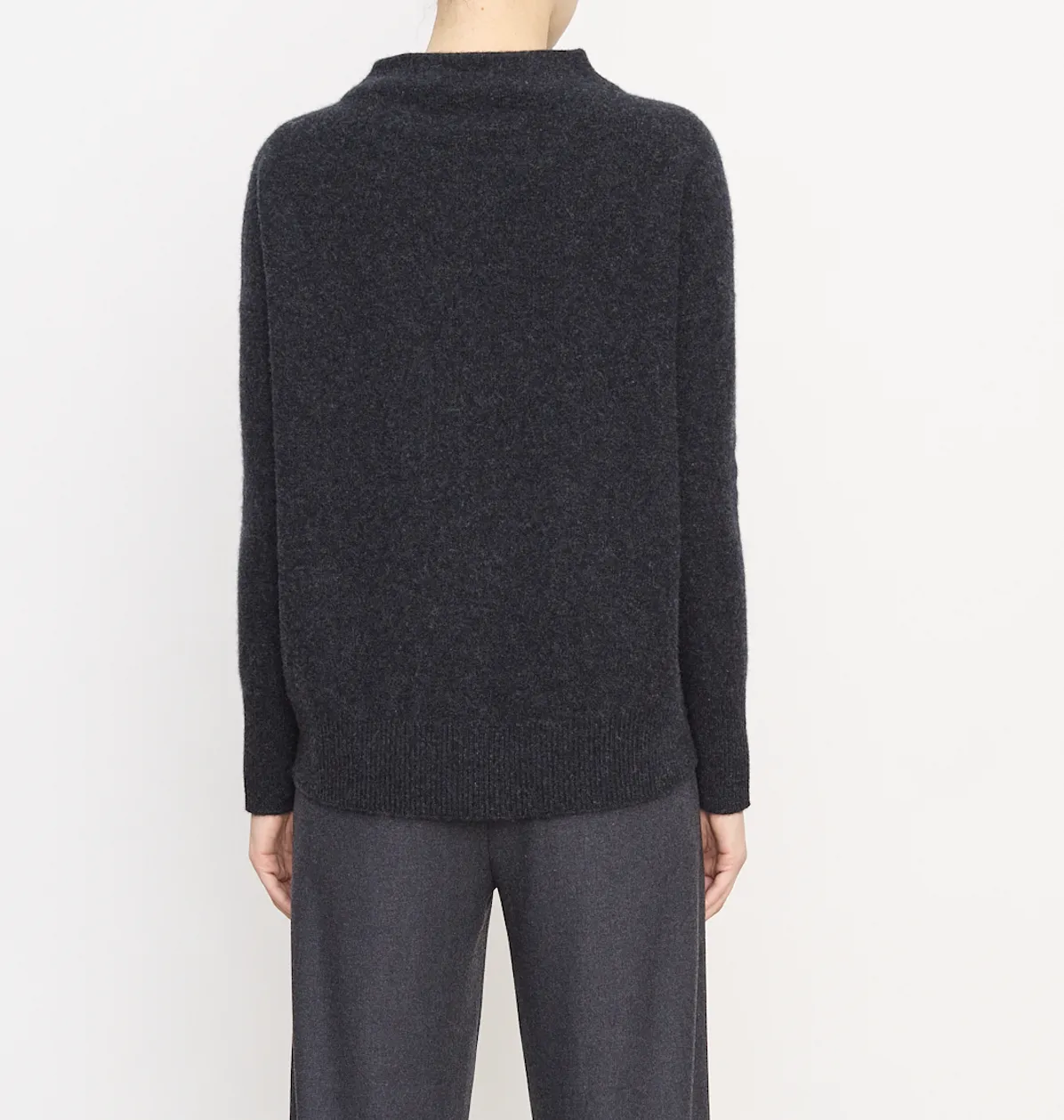 VINCE BOILED FUNNEL NECK PULLOVER