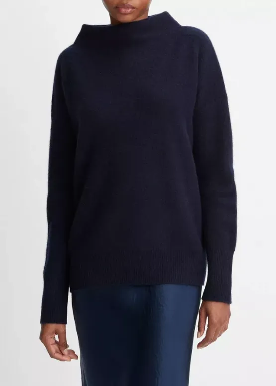 VINCE BOILED FUNNEL NECK PULLOVER