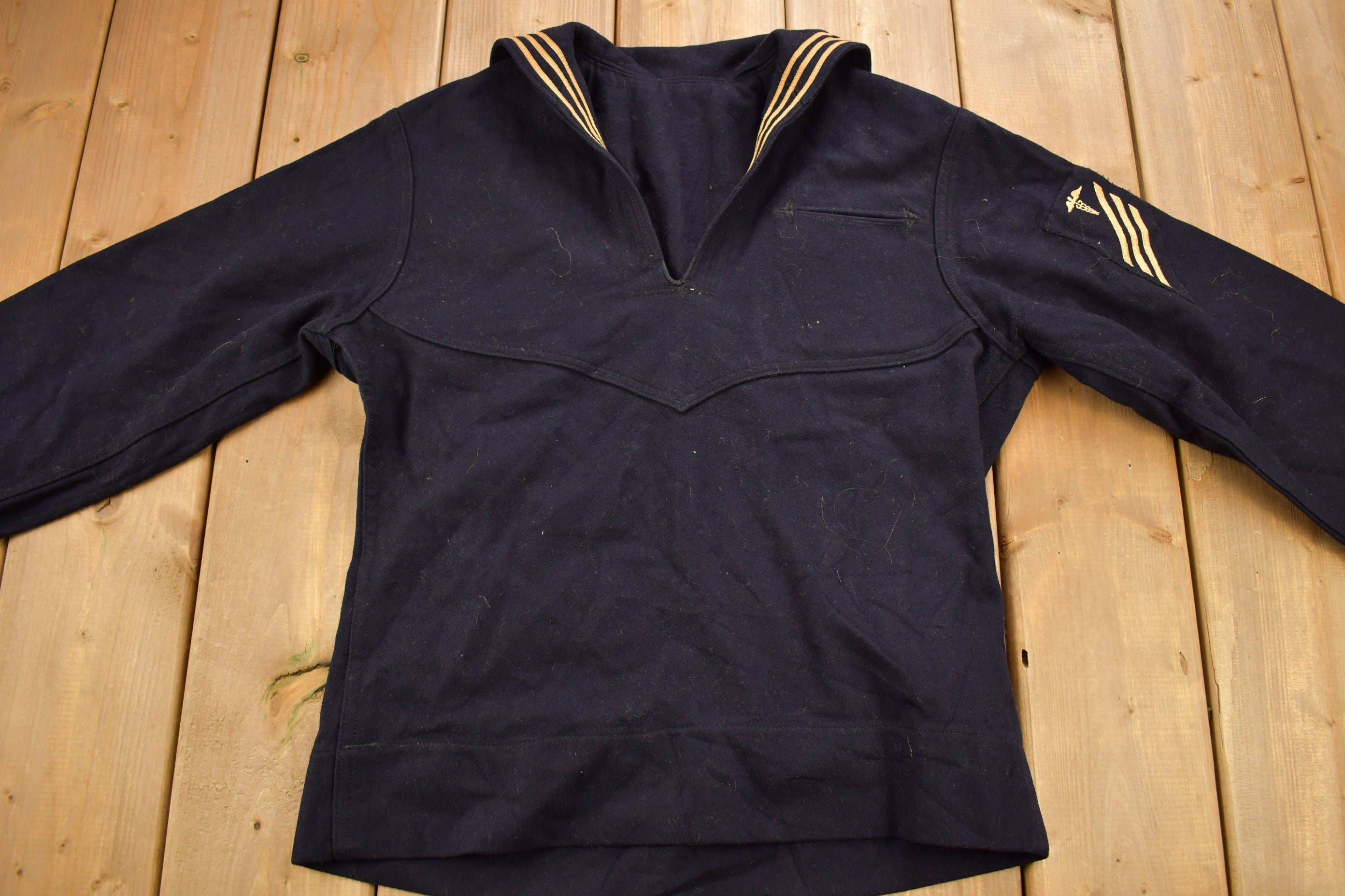 Vintage 1940s US Navy Naval Wool Sweater / Navy Wool Sweater / Vintage Military / Militaria