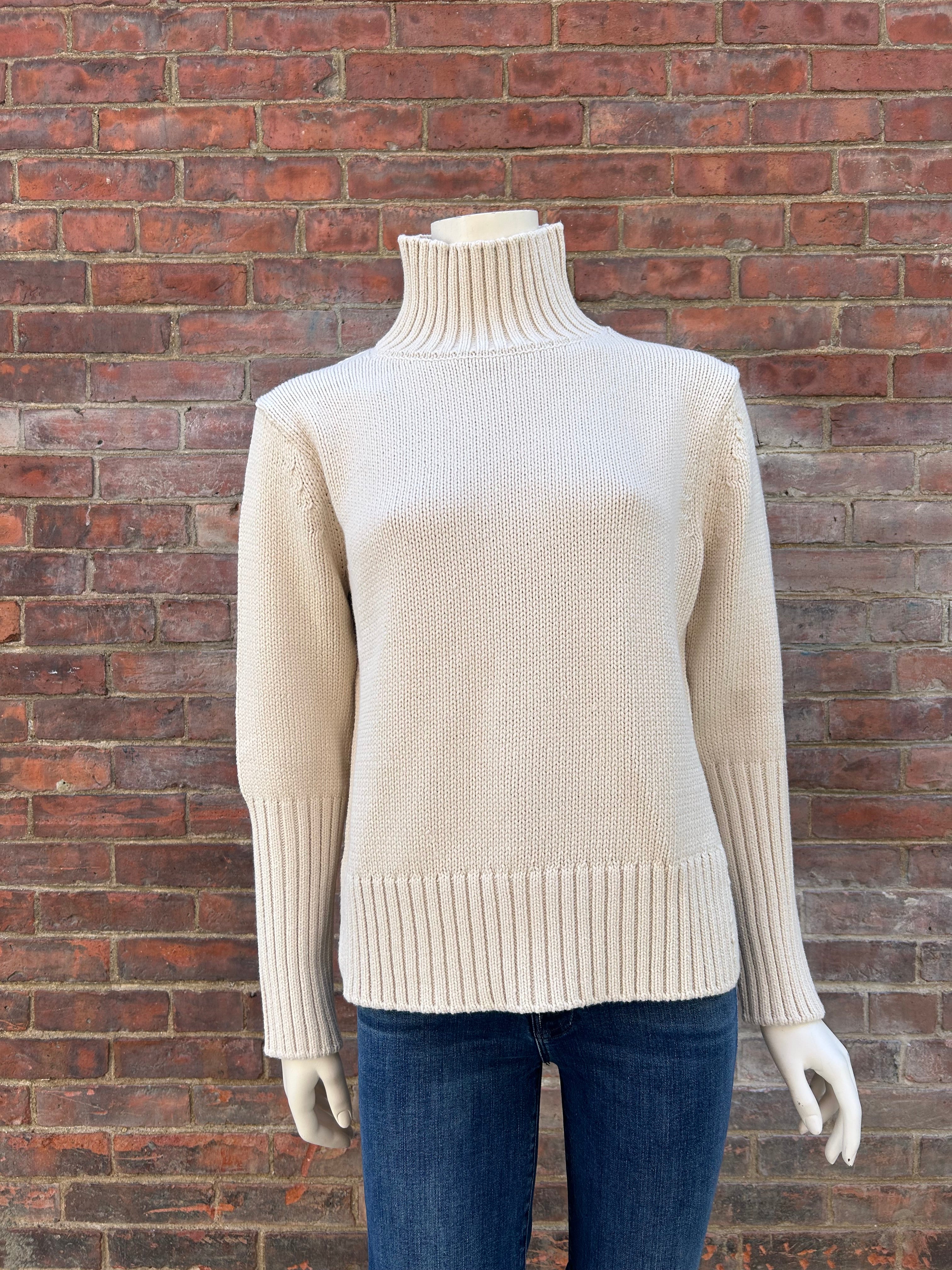 WHITE + WARREN CORE SPUN COTTON HIGH RIB TURTLENECK